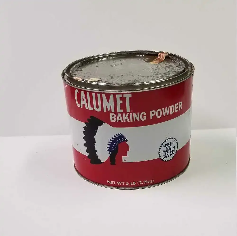 Vintage Calumet Baking Powder Tin 5 Lb Canister Antique Kitchen Farmhouse Decor
